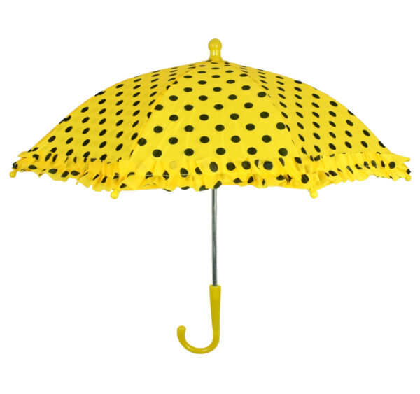 Polka Dot Printed Umbrella, Solid Color - Yellow-0