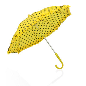 Polka Dot Printed Umbrella, Solid Color - Yellow-24407