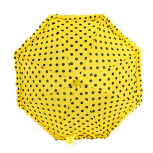 Polka Dot Printed Umbrella, Solid Color - Yellow-24408