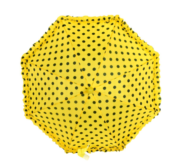 Polka Dot Printed Umbrella, Solid Color - Yellow-24408