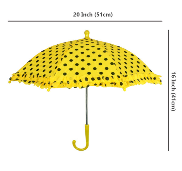 Polka Dot Printed Umbrella, Solid Color - Yellow-24410