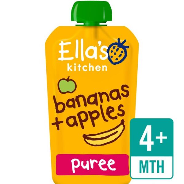 Ella's Kitchen Organic Banana & Apple (4M+) - 120g (Pack of 2)-25628