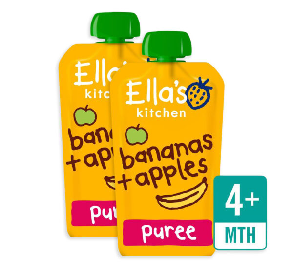 Ella's Kitchen Organic Banana & Apple (4M+) - 120g (Pack of 2)-0