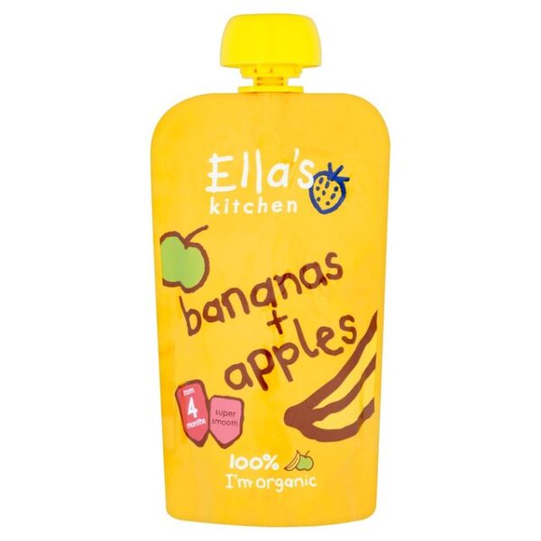 Ella's Kitchen Organic Banana & Apple (4M+) - 120g (Pack of 2)-25630