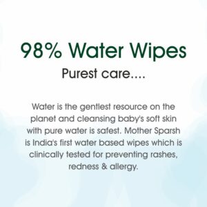 Mother Sparsh Baby Water Wipes, 80 Wipes (Pack of 3)-25844