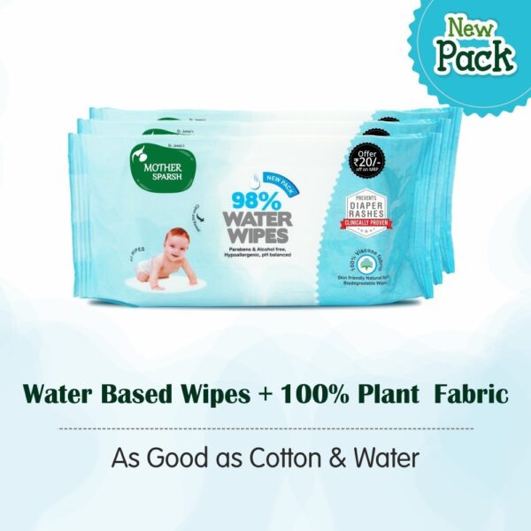 Mother Sparsh Baby Water Wipes, 80 Wipes (Pack of 3)-0