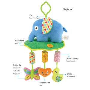 Animal Campanula Wind Chimes for Cart Bed, Musical Hanging Toy - Multicolor-25533