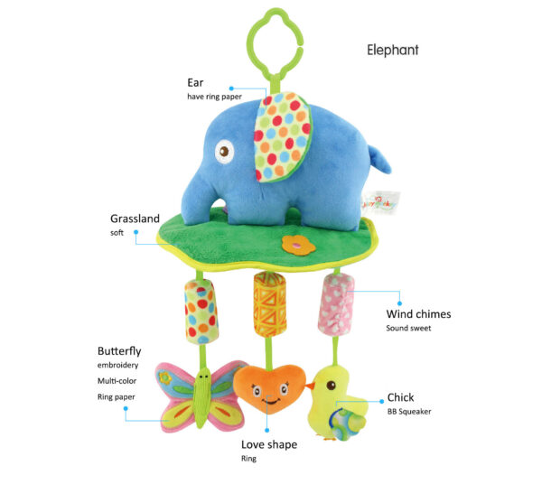 Animal Campanula Wind Chimes for Cart Bed, Musical Hanging Toy - Multicolor-25533