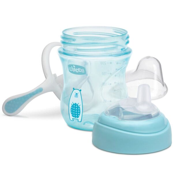 Chicco NaturalFit Soft Silicone Spout Transition Cup, 200ml (4m+) - Aqua-25479