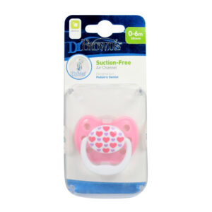 Dr Browns Suction Free Silicone Orthodontic Soother Stage 1 - Pink-0
