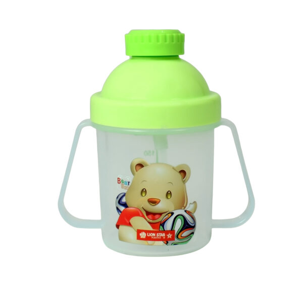 Lion Star Plastic Straw Cup With Handle (200ml) - Green-0