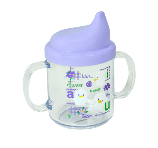 Lion Star Plastic Hard Spout Cup With Handle (200ml) - Purple-25966