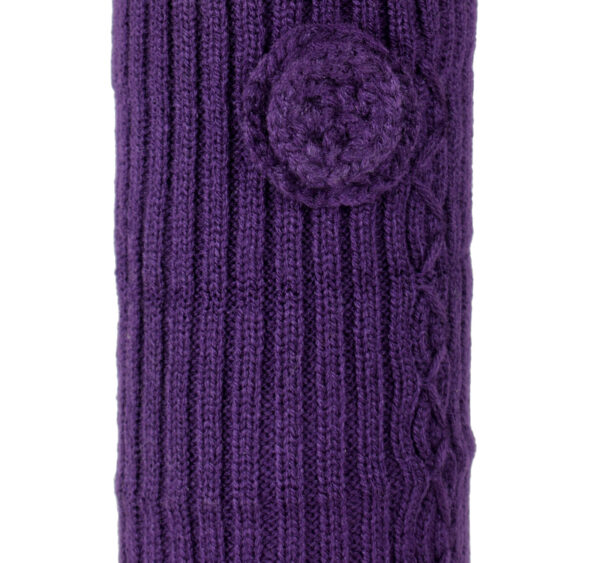 Women Winter Knitted Leg Warmer, Crochet Leg Warmer - Purple-25982