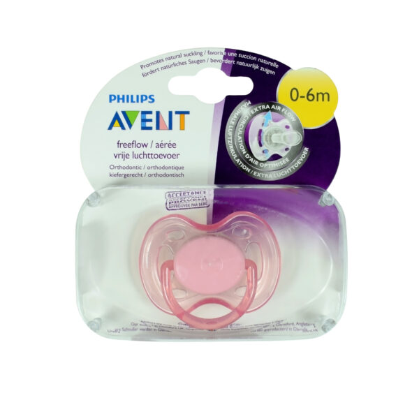 Philips Avent Free Flow Baby Sother, (0-6M) - Pink-0