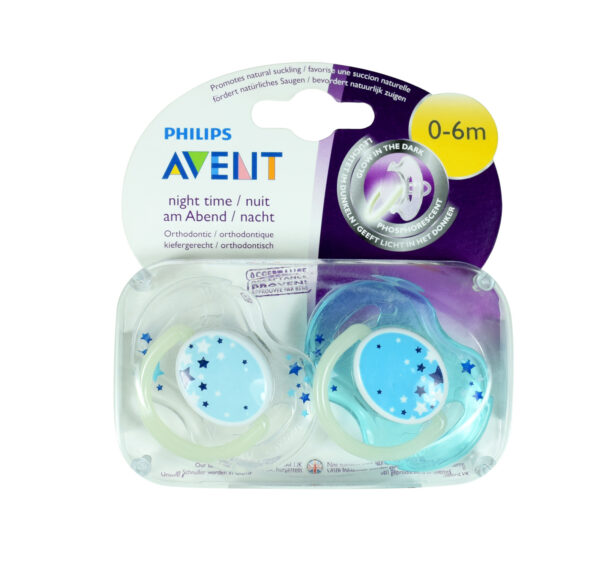 Philips Avent Night Time Baby Pacifier Blue (0-6M) - Twins Packed-0