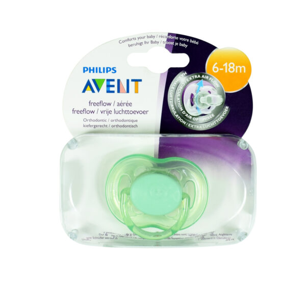 Philips Avent Free Flow Baby Sother, (6-18M) Single Pack - Green-0