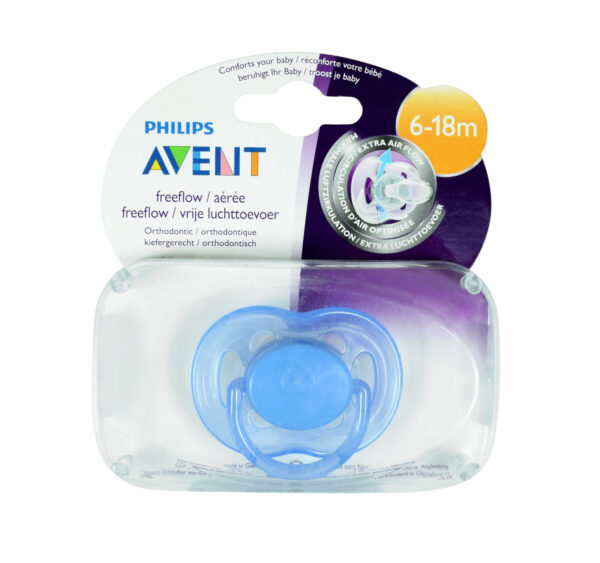 Philips Avent Free Flow Baby Sother, (6-18M) Single Pack - Blue-0