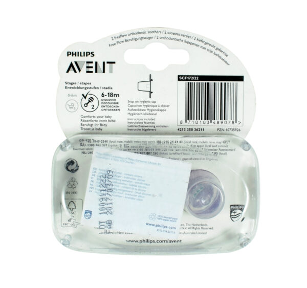 Philips Avent BPA Free Freeflow Baby Pacifier (6-18M) - Pack of 2-25177