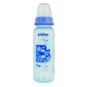 Pigeon Polypropylene Flexible Clear Nursing Bottle (Boy Blue) - 240 ml-25359