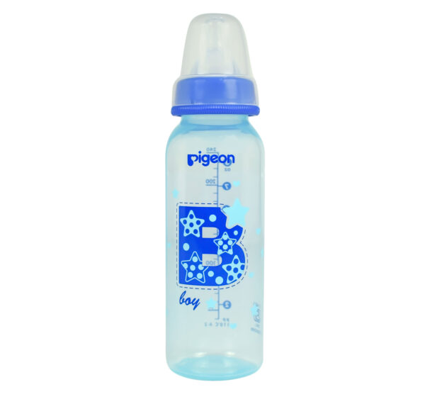 Pigeon Polypropylene Flexible Clear Nursing Bottle (Boy Blue) - 240 ml-25359