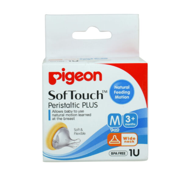 Pigeon Soft Touch Peristaltic Plus Nipple Medium (For Wide Neck) - 1 Piece-0