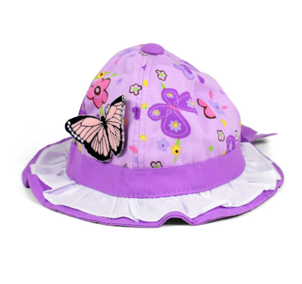 Butterfly Applique Girls Fancy Hat - Purple-25542