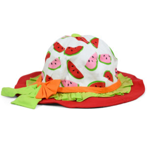 Watermelon Print Girls Fancy Hat - Red/White-25551