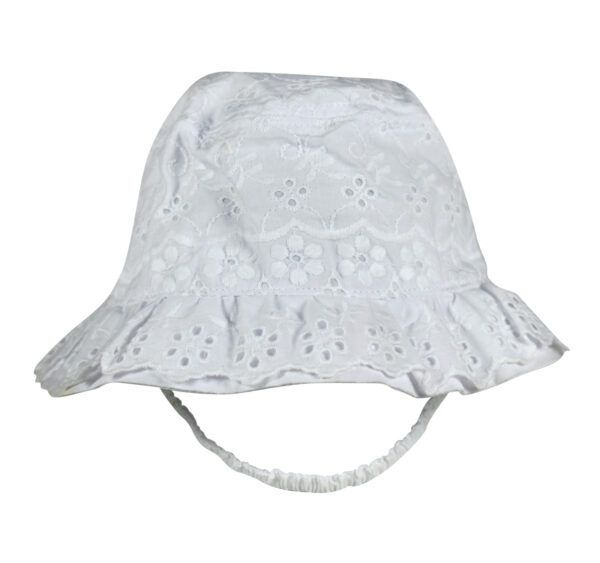 Embroidery Girls Fancy Summer Cap - White-0