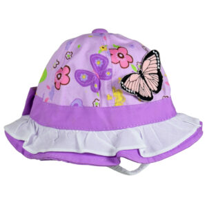 Butterfly Applique Girls Fancy Hat - Purple-0