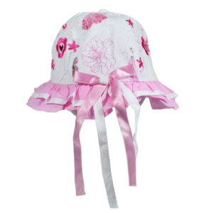 Flower Print Girls Fancy Summer Hat - Pink-25562