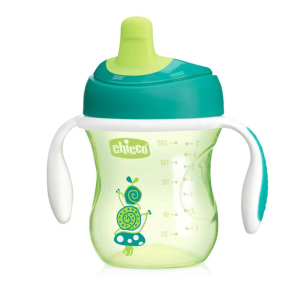 Chicco NaturalFit Semi-soft Spout Training Cup, 200 ml (6M+) - Green -0