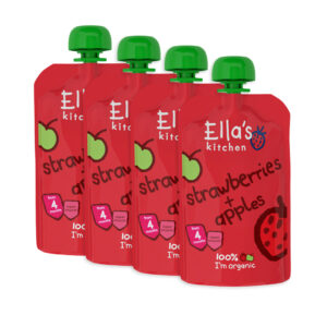 Ella's Kitchen Organic Strawberries & Apple Puree (4M+) - 120 gm (Pack of 4)-0