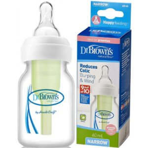 Dr Brown's Feeding Bottle With Preemie Teat - Narrow Neck - 60ml 2oz-0