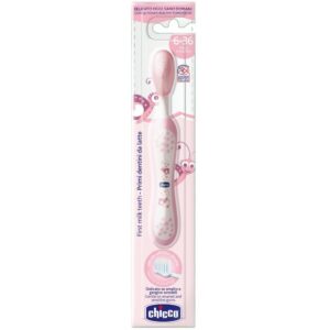 Chicco First Milk Toothbrush For Babies 6 to 36 Months - Pink-0
