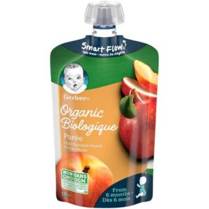 GERBER Organic Purée, Apple Summer Peach, Baby Food - 128ml-0