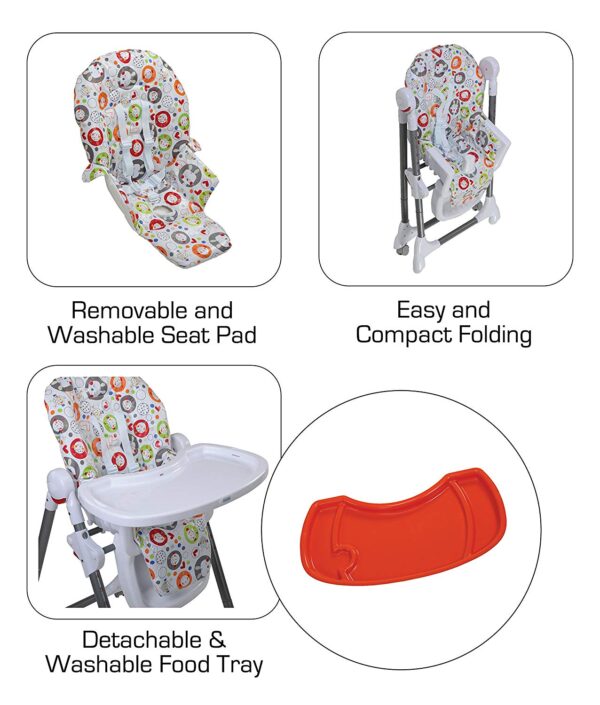 LuvLap Royal High Chair (18468) - Orange-27008