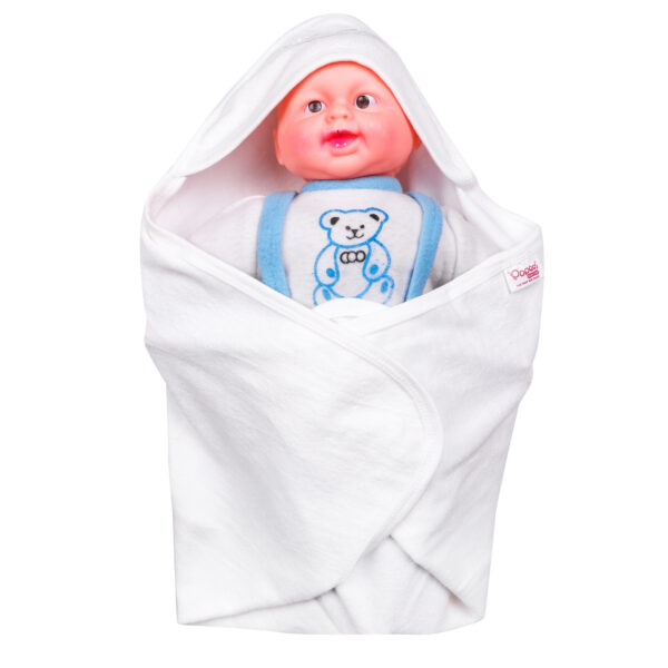 Popees white hooded towel-0