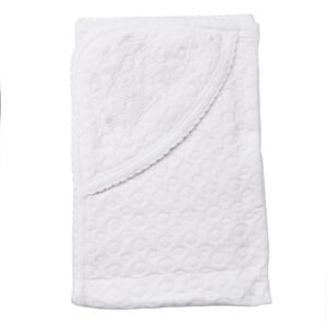 Popees white baptism hooded towel-26851