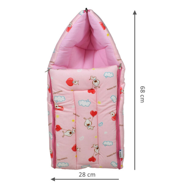 Quilted Soft Foldable Sleeping Bag Alphabetic Print - Pink-28351