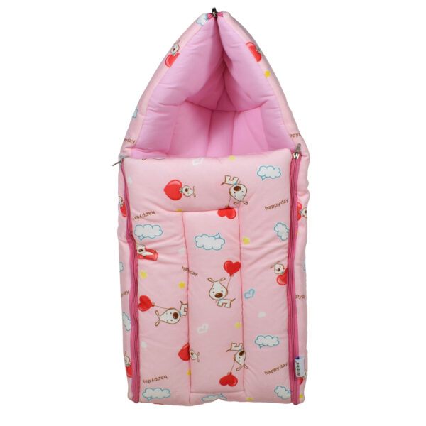 Quilted Soft Foldable Sleeping Bag Alphabetic Print - Pink-0