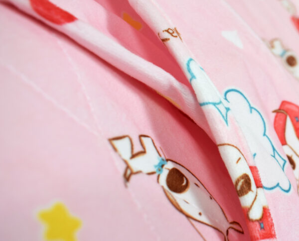 Very Soft Fabric Padded Swaddle, Dog Print - Pink-27178