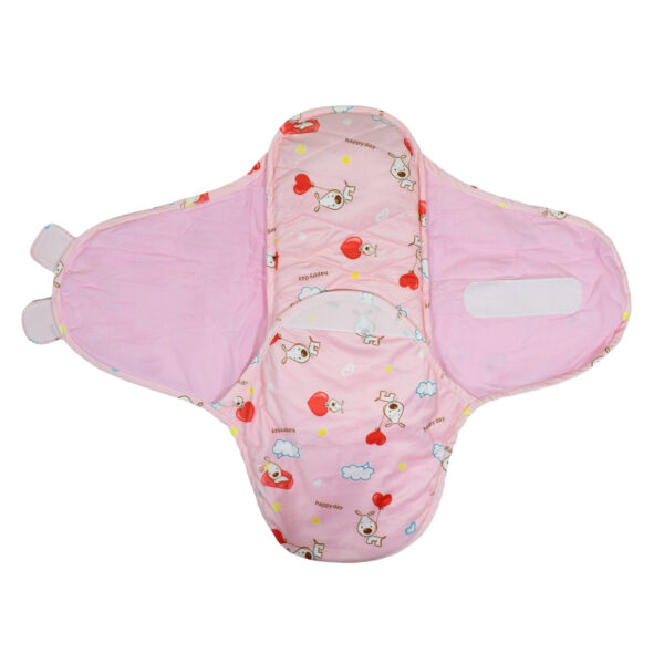 Very Soft Fabric Padded Swaddle, Dog Print - Pink-27181