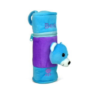Feeding Bottle Cover With Bear Plush Toy - Blue-0