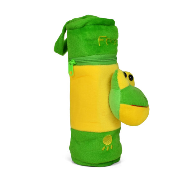 Feeding Bottle Cover With Frog Plush Toy - Green-0