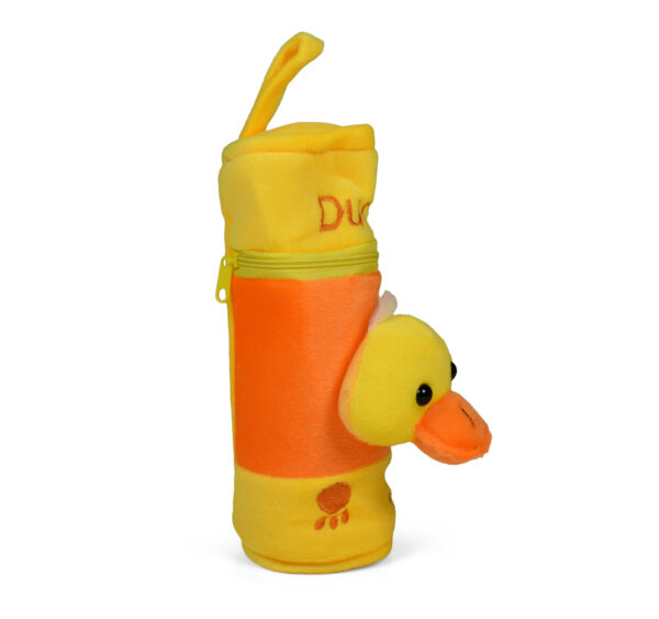 Feeding Bottle Cover With Duck Plush Toy - Yellow-0