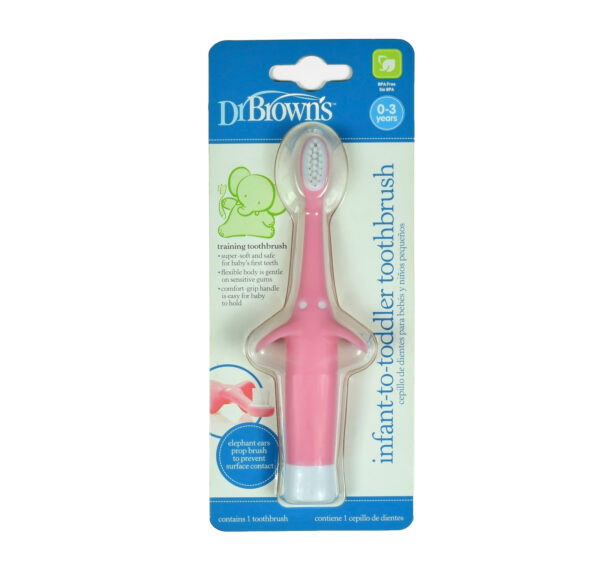 Dr Browns Infant to Toddler Toothbrush (0-3 Years) - Pink-0