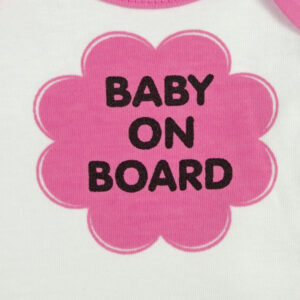 Baby On Board Sign Hanger (Onesies Style) - Pink-28094