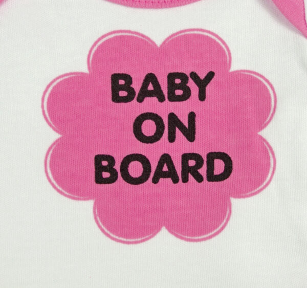 Baby On Board Sign Hanger (Onesies Style) - Pink-28094