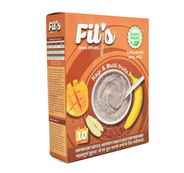 Fil's Organic Baby Cereal With Milk Ragi & Multi Fruits - 300 gm-27491