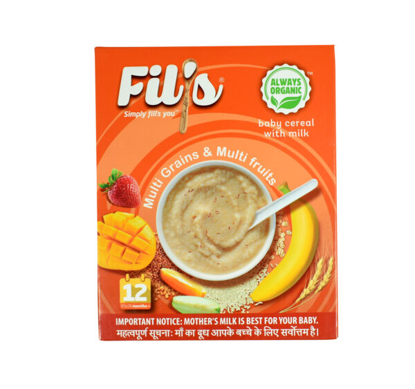 Fil's Organic Baby Cereal With Milk Multi Grains & Multi Fruits - 300 gm-0